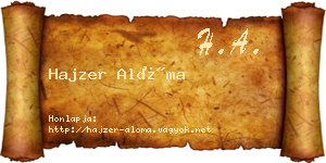 Hajzer Alóma névjegykártya